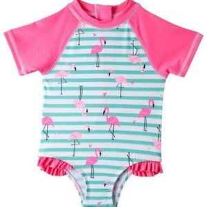 NWOT WIPPETTE® Baby Girl 12M, 18M Flamingo 1-Piece